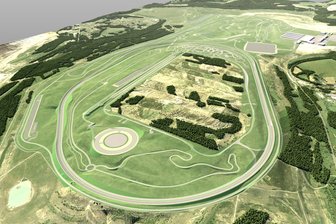 BMW testet autonomes Fahren in Tagebauregion - Zukunft für die heutige "Mondlandschaft": das BMW Testgelände mit zwei sechs Kilometer langen Rundkursen im Modell.