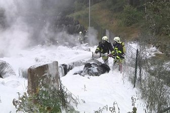 Brand in Reifenlager -