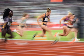 Braucht Chemnitz ein Stadion für große Leichtathletik-Wettbewerbe? - Wettkämpfe wie dieser 100-Meter-Sprint der Frauen kürzlich bei den Deutschen Meisterschaften sollten auch in Chemnitz möglich sein, meinen Politiker von CDU und FDP.