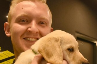 Buddy zieht in Jugendherberge - Für Labrador-Golden Retriever Buddy ist die Jugendherberge in Schöneck sein neues Zuhause. Herbergsleiter Christoph Dietzsch will ihn zum Therapiehund ausbilden.