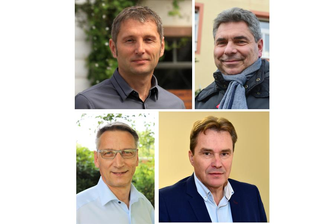 Bürgermeisterwahl in Mittelsachsen: Ortschefs treten wieder an - Von oben links nch unten rechts: Frank Dehne - Oberbürgermeister von Rochlitz, Uwe Weinert - Bürgermeister von Hartmannsdorf, Volker Holuscha - Oberbürgermeister von Flöha, Ralf Schreiber - Oberbürgermeister von Mittweida