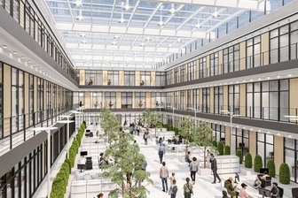 Bürgerservice und Einzelhandel im Glasbau: Das planen die Stadt Chemnitz und Kurt Krieger im alten Kaufhof - So sollen die oberen drei Etagen im ehemaligen Kaufhaus künftig als Sitz mehrerer Chemnitzer Ämter aussehen.