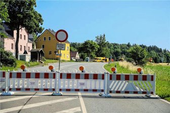 Bundesstraße 169 bei Lößnitz komplett gesperrt - Seit Montag ist die Bundesstraße 169 bei Lößnitz dicht.