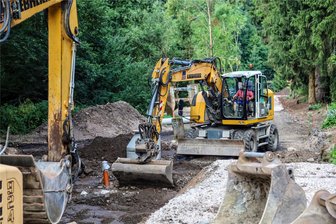 Bundesstraße 283 bei Eibenstock ab Montag voll gesperrt - Am Muldetalradweg bei Eibenstock wird seit einigen Wochen gebaut.