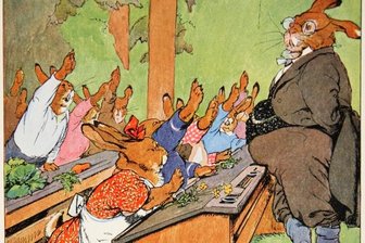 Bunte Osterstadt geplant - Die Illustrationen in Albert Sixtus berühmtesten Buch "Die Häschenschule" stammen von Fritz Koch-Gotha.