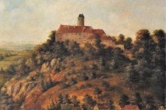 Burg Schönfels erhält Gemälde - Das Bild "Schloß Altschönfels" im restaurierten Zustand.