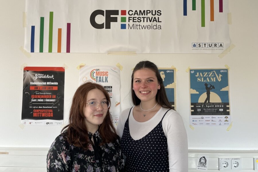 Leny Näser und Aileen Hungler sind die Organisatorinnen des diesjährigen Campusfestivals in Mittweida.