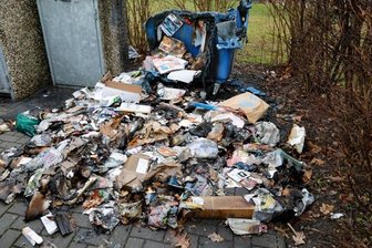 Chemnitz: Altpapiercontainer in Flammen -