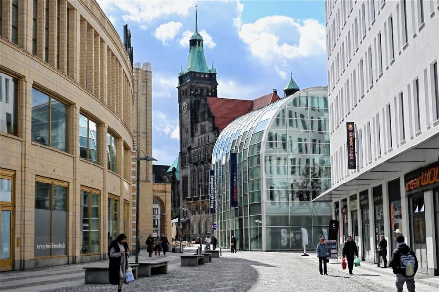 Chemnitz startet mit "kleiner Volkszählung" - Blick in die Chemnitzer Innenstadt. 