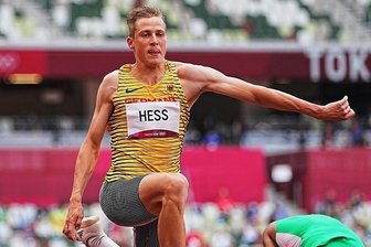 Chemnitzer Dreispringer Max Heß: 14 Zentimeter fehlen zum Finale - Max Heß im Anflug auf die Sprunggrube. 