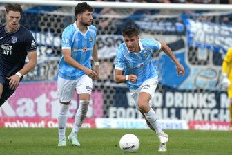 Chemnitzer FC gegen Babelsberg ohne Stockinger - Tobias Stockinger (re.) kann gegen Babelsberg nicht für den CFC auflaufen. Links Tom Baumgart.