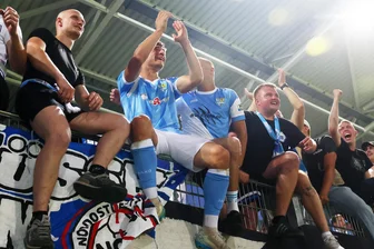 Chemnitzer FC gegen Chemie Leipzig: Matchwinner aus der Hinrunde noch im Lernprozess - Jonas Marx (2. von links) erlebte in der Hinrunde gegen Chemie Leipzig sein bis dato größtes Erfolgserlebnis beim CFC.