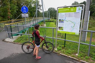 Chemnitztalradweg: Wann geht es weiter in Richtung Wechselburg? - Der Chemnitztalradweg an der Brücke über die Chemnitz in Auerswalde.