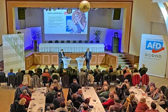 Chemtrails und kostenloses Schulessen: Mit der AfD auf Sachsentour - Was macht man an einem Spätwinterabend in Sachsen? AfD gucken. Hier Ende Februar in der „Parkschänke“ in Limbach.
