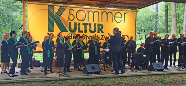 Chor singt Rammsteins "Engel" - Der Gesangverein zu Langenbernsdorf gastierte am Sonntag nach zehnmonatiger Pause beim Waldparksingen in Zwickau-Weißenborn.