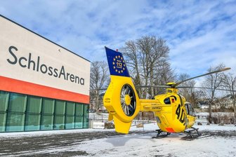 Christoph 46 fliegt Notarzt nach Auerbach - Der Helikopter Christoph 46 im Einsatz.
