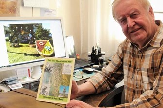 Chronist erzählt Stadtgeschichte im Kurzformat - Rolf Neumann, Chronist von Ehrenfriedersdorf, mit der Broschüre.
