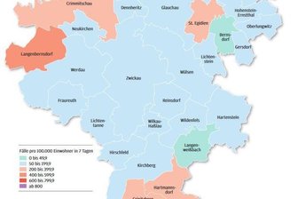 Coronadaten für jeden Ort im Landkreis Zwickau - eine Kommune ohne Neuinfektionen - 