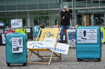 Auf dem Neumarkt protestierten am Mittwoch Vertreter der Reisebüros.
