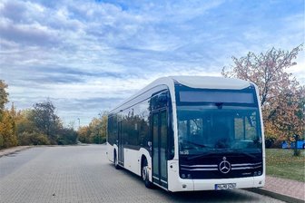 CVAG testet weiteren Elektro-Bus in Chemnitz - Der Mercedes-Benz eCitaro Elektro-Bus war im November 2023 in Chemnitz unterwegs.