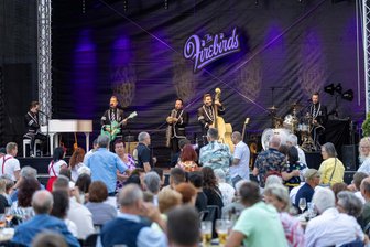 Da bleibt kein Bein still stehen: Die schönsten Bilder vom Konzert von „The Firebirds“ bei den Freiberger Sommernächten - „The Firebirds“ rockten am Freitag den Freiberger Schlosshof.
