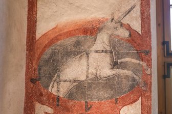 Das Einhorn von Chemnitz: Kostbare Wandmalereien in der Burg Rabenstein - Fabelwesen sind genauso zu finden wie tierische Darstellungen.