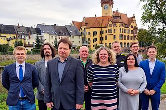 Das ist der neue Vorstand der FDP Mittelsachsen - Der neue Vorstand der FDP Mittelsachsen: Philipp Hartewig (von rechts), Raphael Roch, Caroline Morgenstern, Sebastian Weinert, Katrin Münch, Frank Böttger, Dirk Wurzel, Gregor Gruner und Marvin Steinkrüger. Hartmut Stenker ist nicht abgebildet.