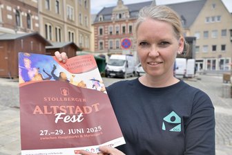 Das ist Freitag bis Sonntag im Raum Stollberg los: Altstadtfest, Stadtgeburtstag, Feuerwehrfeier - Marktmeisterin Bärbel Raatz hat das Altstadtfest vorbereitet.