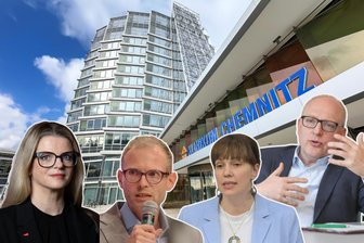 „Das kann nicht lange gut gehen“: Wie Politiker auf die roten Zahlen am Klinikum Chemnitz blicken - Susanne Schaper (Linke), Rony Kupke (BSW), Nora Seitz (CDU) und Sven Schulze (SPD) sind in Sorge um das Klinikum Chemnitz.