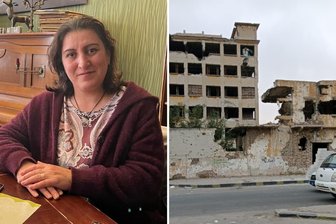 „Das Land ist noch nicht bereit“: Syrerin aus Freiberg über Merz‘ Asyl-Äußerungen - Die Syrerin Kawther Amro lebt in Freiberg. Das Bild rechts zeigt ein zerstörtes Wohnhaus in Homs/Syrien.