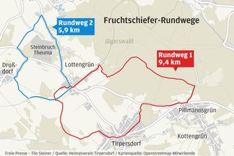 Das Vogtland entdecken: Verein setzt auf Geheimtipp - Die geplanten Fruchtschiefer-Rundwanderwege um Tirpersdorf.