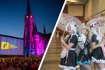 Das Wochenende fällt in Chemnitz (nicht) ins Wasser: Ein Hoch auf die Popkultur - Jede Menge Popkultur: Die Chemnitzer Filmnächte und zum dritten Mal die „ShiroCo“- Anime- und Manga-Convention. Foto: links , rechts: