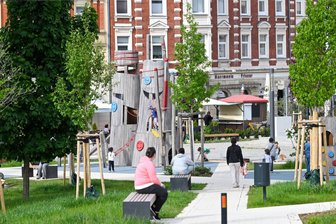 Daseinsvorsorge: Limbach-Oberfrohna unter den Top-100-Städten in Deutschland - Der neue Spielplatz auf dem kürzlich umgestalteten Johannisplatz.
