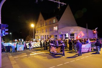 Demo gegen Identitäre Bewegung in Chemnitz - Das Motto der Demonstration lautete: Kein Raum für rechte Netzwerke – wir bleiben laut“. Mit dabei waren Banda comunale und die Fiatelle-Blaskapelle.