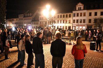 Demo in Rochlitz gegen Kriegsdienst und Wehrpflicht: „Ich marschiere nicht, ich denke“ - Die Demonstration gegen den Kriegsdienst am Donnerstagabend in Rochlitz.