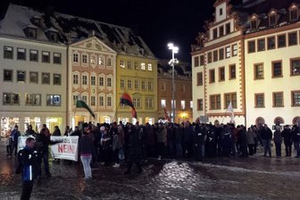 Demonstration auf dem Markt -