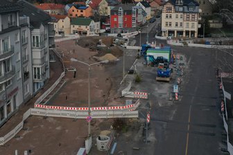 Denkmal auf dem Planitzer Markt: Jetzt haben die Einwohner das Wort - Der Marktplatz in Oberplanitz ist derzeit eine Großbaustelle. Der Platz und das Umfeld werden für mehrere Millionen Euro umgestaltet.