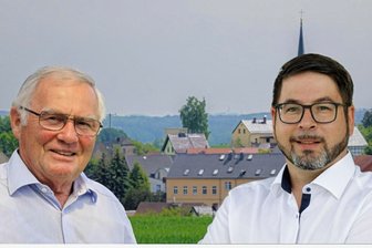 Dennheritz vor spannender Bürgermeisterwahl: Warum es bei Stimmengleichheit am Sonntag keinen Losentscheid gibt - Die Einwohner von Dennheritz wählen am Sonntag einen ehrenamtlichen Bürgermeister. Frank Taubert (links im Bild) und Matthias Trenkel treten gegeneinander an. 