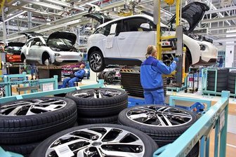 Die Produktion des Elektroautos i3 in Leipzig. 
