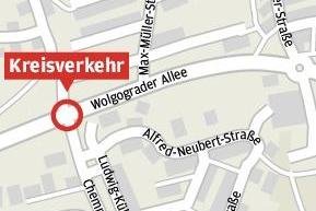Der Kreisverkehr in Wolgograder Allee/Chemnitzer Straße ist fertig gestellt - 