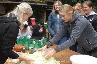 Der Natur auf der Spur - Viel zu entdecken und zu schmecken gab es für junge Leute im Freiwilligen Ökologischen Jahr, die sich in Affalter mit Obst, Imkerei und Sauerkraut befassten.
