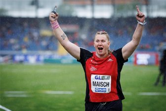 Deutschen Leichtathletikmeisterschaften in Braunschweig: Als Katharinas Mutti auf der Tribüne weinte - Kugelstoßerin Katharina Maisch vom LV Erzgebirge freut sich über ihre neue Bestleistung von 18,88 Metern. Die bedeuten für die 27-Jährige Meisterschaftssilber und – viel wichtiger – das Ticket für die Olympischen Spiele.