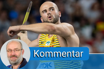 Julian Weber im Speerwurf-Finale der Männer. Eine Medaille hat er verpasst.