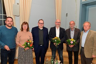 Die Friedliche Revolution in Bad Elster und Plauen: Zeitzeugen erinnern sich an den Herbst ‘89 - Sie traten als Zeitzeugen auf: Hansjoachim Weiß, Martin Schwarzenberg, Dirk Heinze, Stephan Seitz, Gabriele Seifert und Tino Peisker (von rechts).
