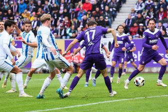 Die Spielstimmen zur Derbyniederlage des FC Erzgebirge Aue: „Das ist generell unser Manko“ - Pascal Fallmann hatte den zweiten Treffer auf dem Fuß, war jedoch zu überrascht, dass der Ball zu ihm durchrutschte.