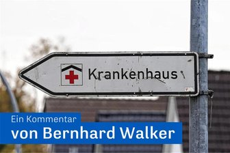 Die Zeit läuft dem Gesundheitsminister davon - Ein Hinweisschild mit der Aufschrift „Krankenhaus“ weist an einer Straße den Weg zu einer Klinik.