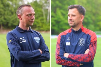 Die zwei Topteams der Liga spielen um den Chemnitzer Kreispokal: Das sagen die Trainer vor dem Finale - Trainer Marco Schubert vom VfL Chemnitz (links) und Ifa-Coach René Rothenburger wollen mit ihren Teams den Pokal holen.
