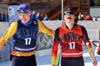 DM-Titel machen Skilangläufern aus dem Erzgebirge Mut für Olympia - Chris Oriwol (links) und Predo Heinicke sicherten sich im U-16-Teamsprint Gold.