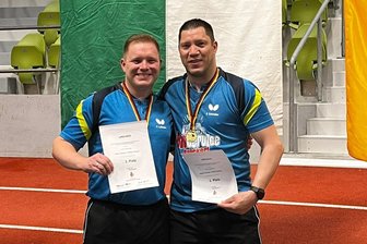 Doppel aus dem Erzgebirge bejubelt DM-Gold im Para-Tischtennis - Patrick Latiszew (links) und Steffen Schreiter waren im Doppelwettbewerb der Deutschen Meisterschaft im Para-Tischtennis nicht zu schlagen.