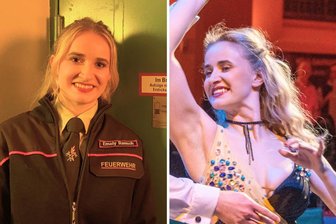 Doppelrolle beim Bühnenball in Freiberg: Turniertänzerin eröffnet mit Walzer – und ist dann als Feuerwehrfrau unterwegs - Emely Rausch eröffnete gemeinsam mit Timo Junghans zum Bühnenball in Freiberg den Tanzboden – danach war sie bei der Veranstaltung als Feuerwehrfrau unterwegs.